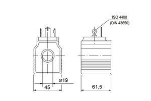 A.UU.22,  Tekercs, á19-h61,5 24DC-30W (D12)